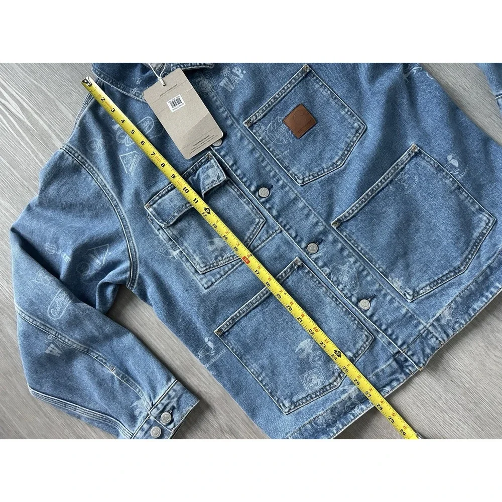 Carhartt Wip Stamp Jacket Blue Denim Jacket Mens Size Small NWT $278